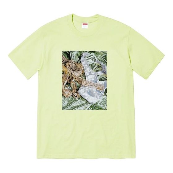 Supreme SS20 Week 1 Bling Tee Money Printing Short Sleeve Unisex Mint Green SUP-SS20-292