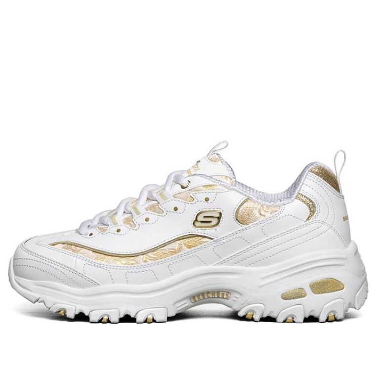(WMNS) Skechers D lites 1.0 White/Gold 13091-WHT