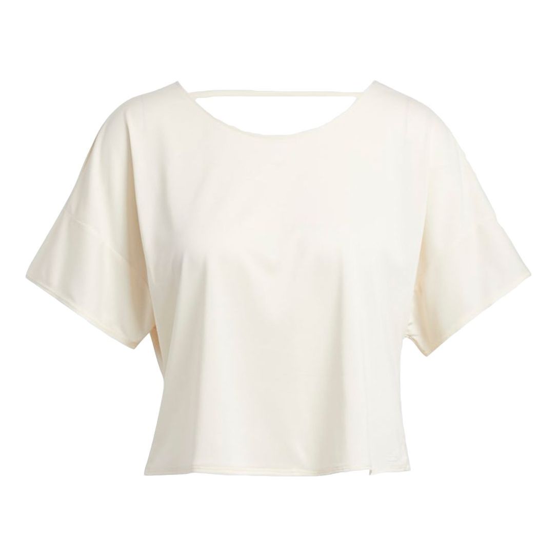 (WMNS) adidas Primeblue Back Hollow Out Round Neck Short Sleeve Creamy White GR8083