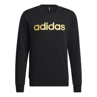Men's adidas neo Ce Brnded Swt Logo Printing Sports Round Neck Pullover Black HD4691