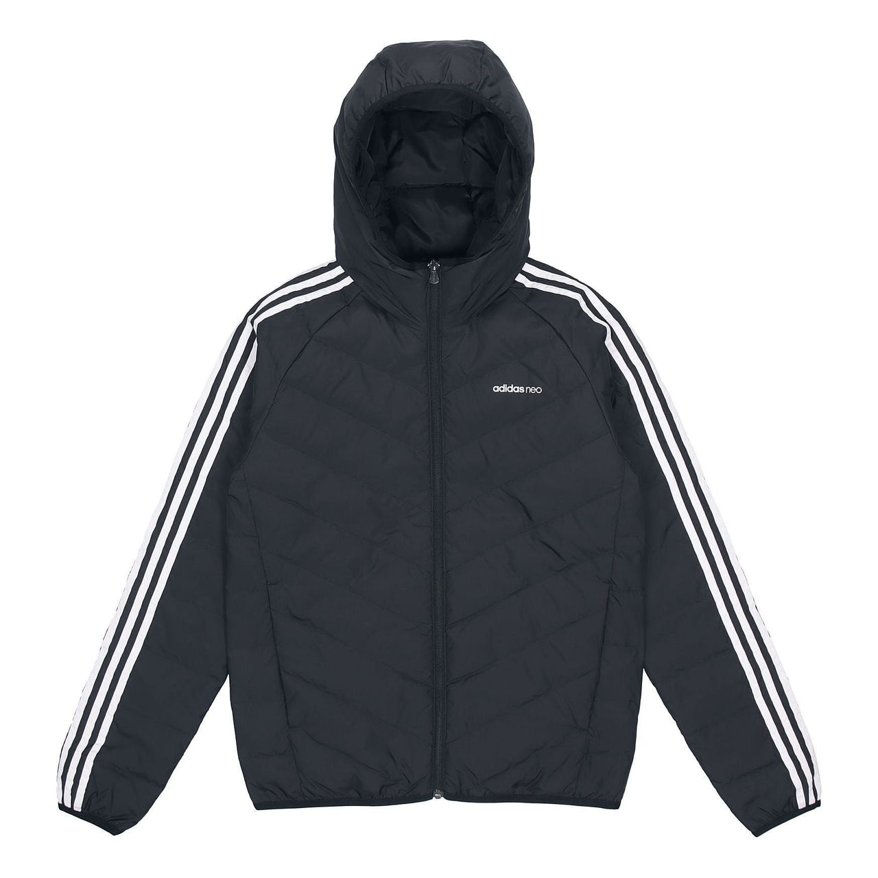 adidas neo M 3s Lw Down Jk Logo Printing Stay Warm hooded Sports Down Jacket Black H45252