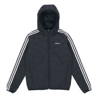 adidas neo M 3s Lw Down Jk Logo Printing Stay Warm hooded Sports Down Jacket Black H45252