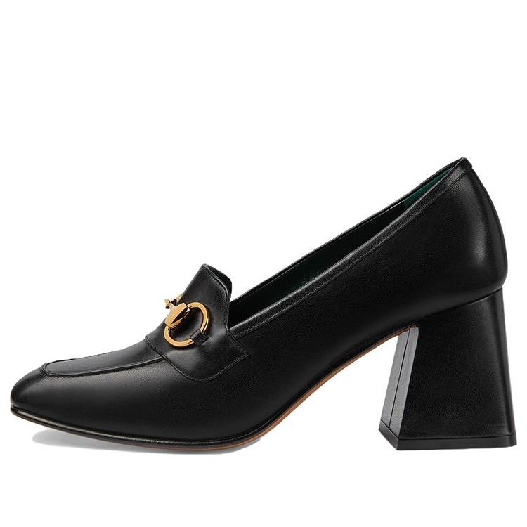 (WMNS) Gucci Web Accent Leather Pumps 'Black' 757934-AACE8-1000