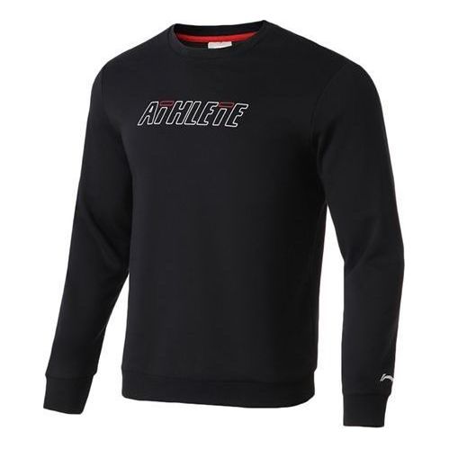 Li-Ning Athlete Logo Fleece Sweatshirt 'Black' AWDQ731-1