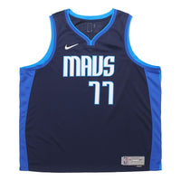 Nike NBA Retro Basketball Jersey/Vest SW Fan Edition Version Dallas Mavericks Doncic No. 77 Navy Blue CW6806-419