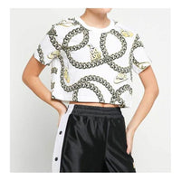 (WMNS) Nike Large Gold Printing Short Sleeve White CI9356-100