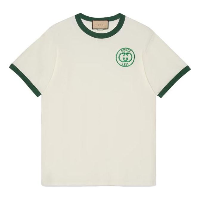 Gucci Cotton Jersey T-Shirt With Gucci Embroidery 'Off White' 727694-XJFV8-9088