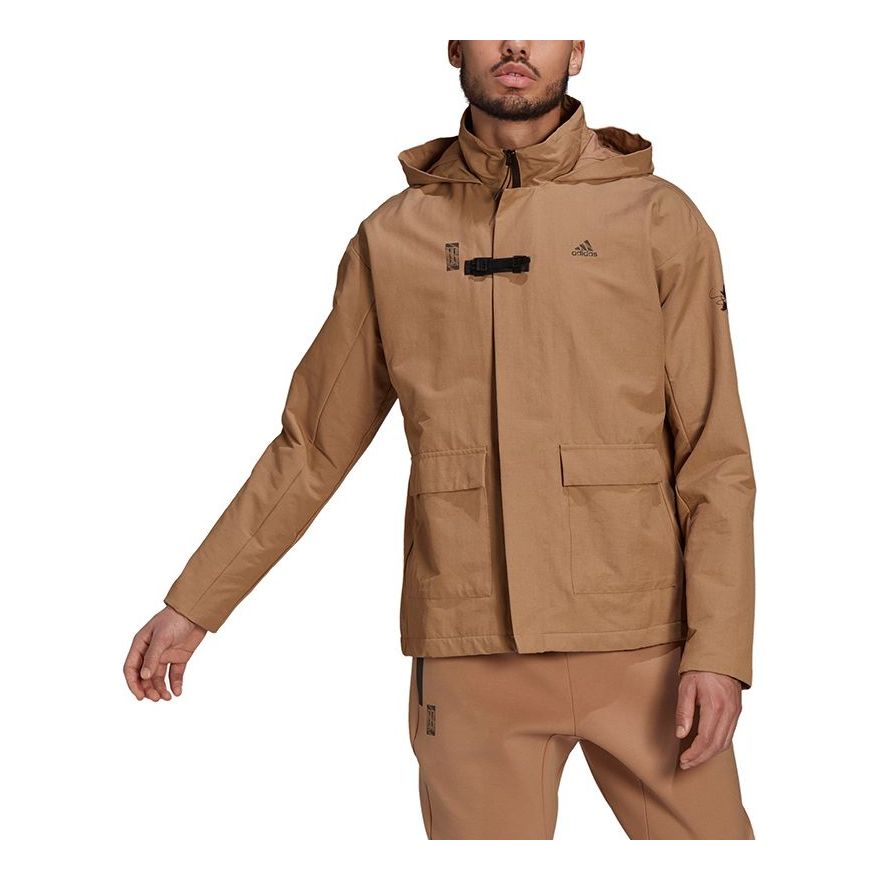 adidas Wj Jkt Warm Solid Color Casual Sports Hooded Jacket Yellow GU1748