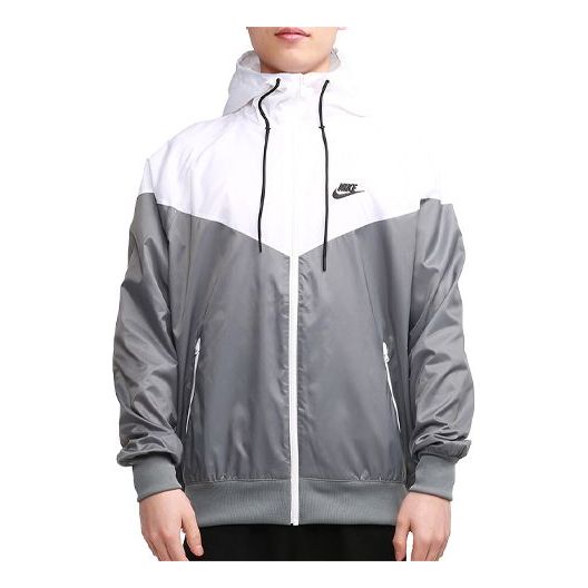 Nike Sportswear Windrunner Sports Training hooded Woven Jacket Gray White DA0002-084