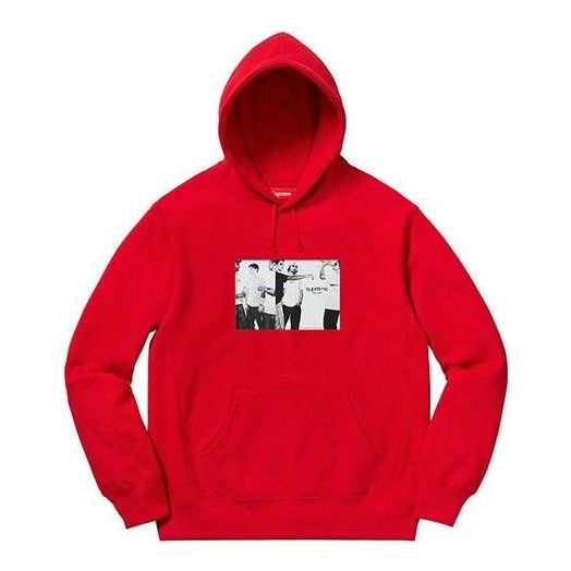 Supreme Classic Ad Hooded Sweatshirt 'Red White' SUP-SS19-835