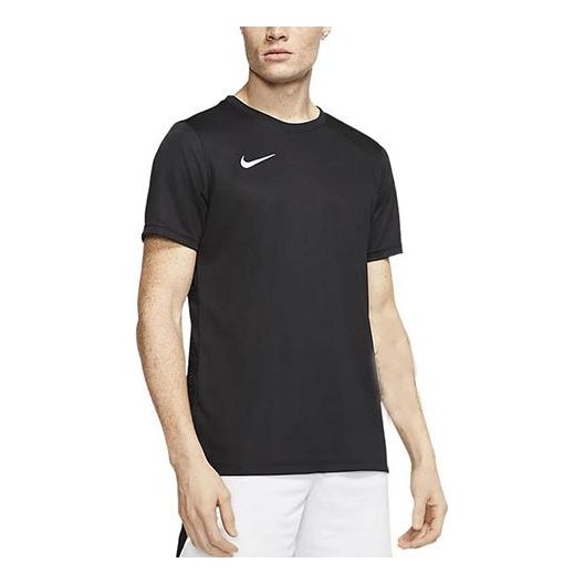 Men's Nike Dri-FIT Logo Printing Round Neck Pullover Short Sleeve Us Edition Black T-Shirt BV6708-010