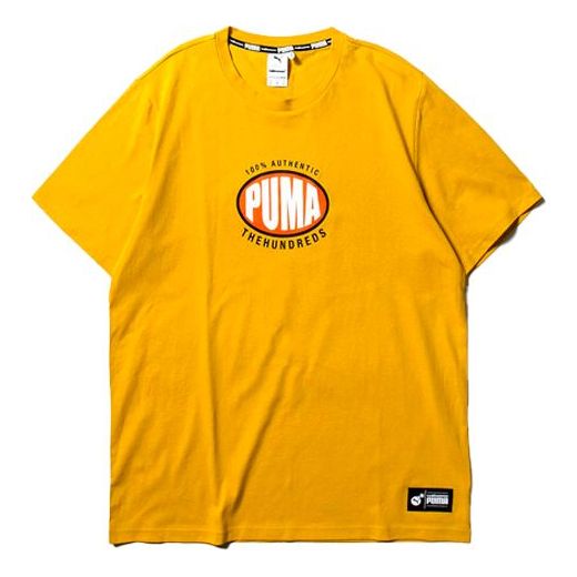 PUMA x The Hundreds Logo Printed Short Sleeve TEE Gold 596750-25