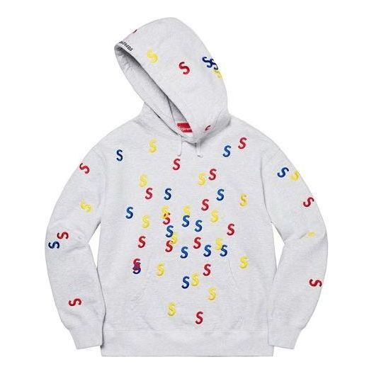 Supreme Embroidered S Hooded Sweatshirt 'White Yellow Red Blue' SUP-SS21-530