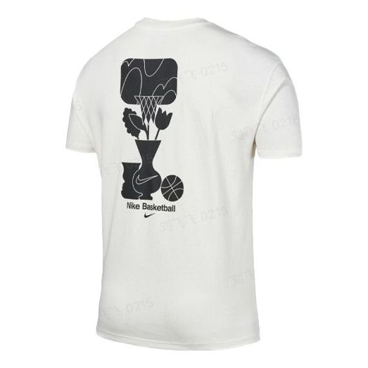 Nike Loose Pattern Printing Round Neck Casual Loose Short Sleeve Creamy White DQ1906-133