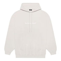 Men's Balenciaga FW21 Logo Alphabet Printing hooded Long Sleeves Creamy White 570811TIV552970