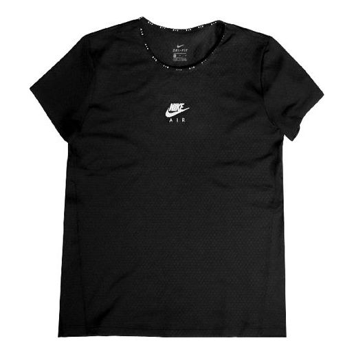 (WMNS) Nike Air Dri-FIT Quick Dry Breathable Running Short Sleeve 'Black' CQ8869-010