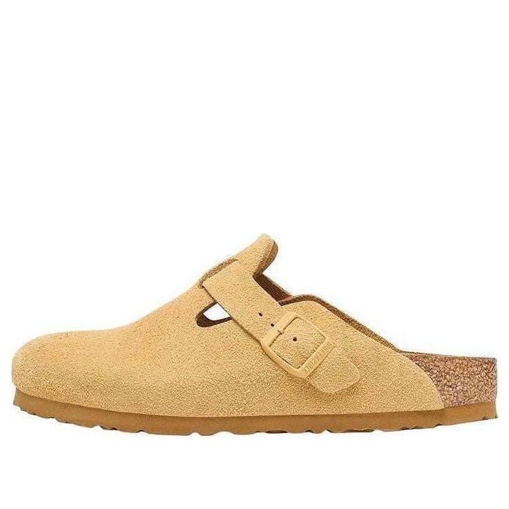 (WMNS) Birkenstock Boston Suede Leather Narrow 'Latte Cream' 1027752
