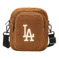 MLB LA Los Angeles Dodgers polar fleece Wool Messenger Bag Mini Brown 32BGDF011-07A