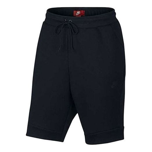 Men's Nike Tch Flc Short Alphabet Logo Lacing Loose Shorts 805161-010