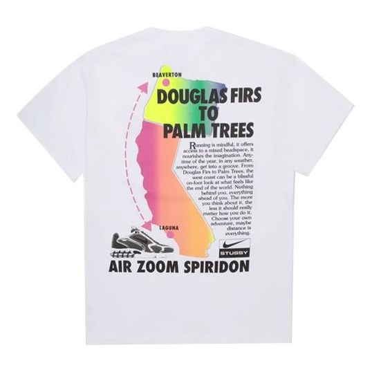 Nike x Stussy Crossover Logo Graffiti Printing T-Shirt 'White' CU9256-100