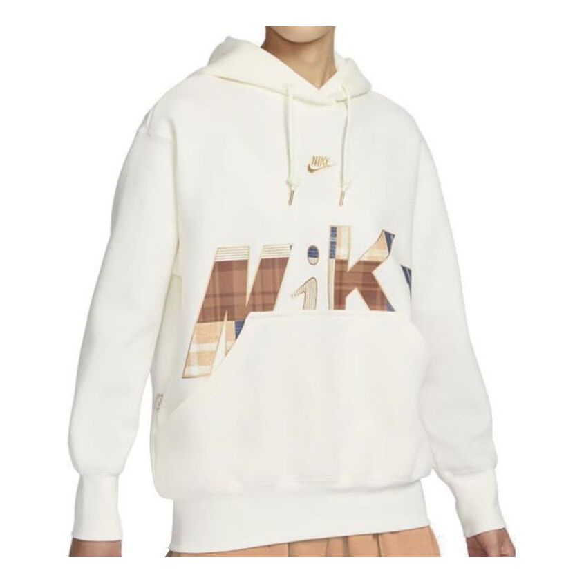 (WMNS) Nike Sportswear Fleece Pullover Hoodie 'Ivory white' FV3977-133