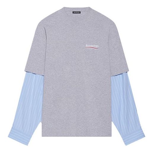 Balenciaga Political Campaign Layered T-Shirt 'Grey' 671401TKVJ11379