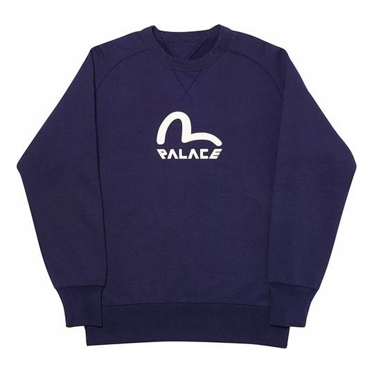PALACE x EVISU Reversible Crew Logo Crewneck Blue PAL-SS20-010