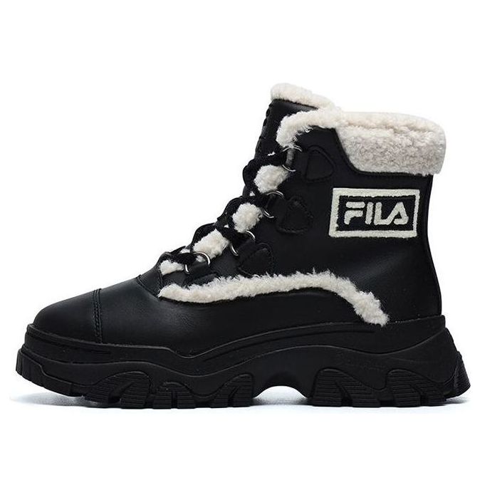 (WMNS) FILA Warm Snow Boots 'Black White' F12W144404FBK