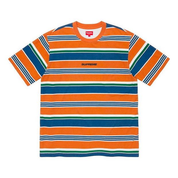 Supreme FW19 Week 1 Stripe S/S Top Short Sleeve Unisex Orange SUP-FW19-209