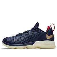 Nike LeBron 14 Low 'Midnight Navy University Red Metallic Gold' 878635-400