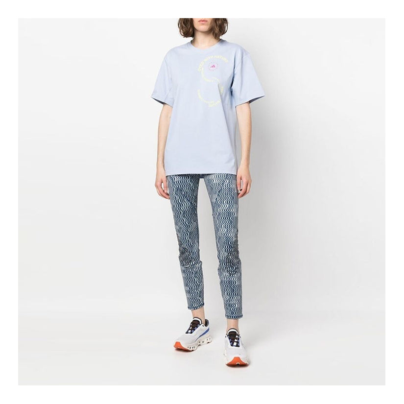 adidas by Stella McCartney Sportswear T-Shirt 'Beige Blue' IA7712