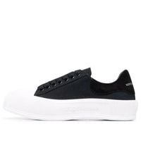 Alexander McQueen Deck Skate Plimsoll Lace Up 'Black White Sole' 654594W4MV71070