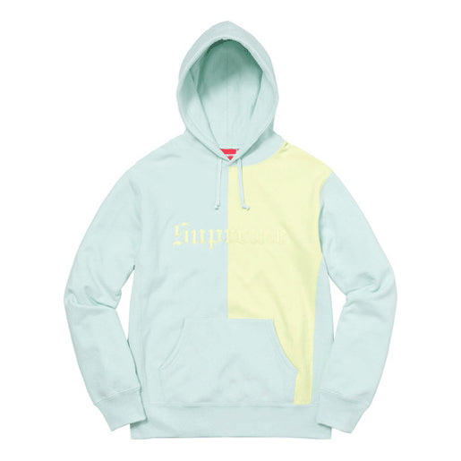 Supreme Split Old English Hoodie 'Teal Yellow' SUP-FW17-166
