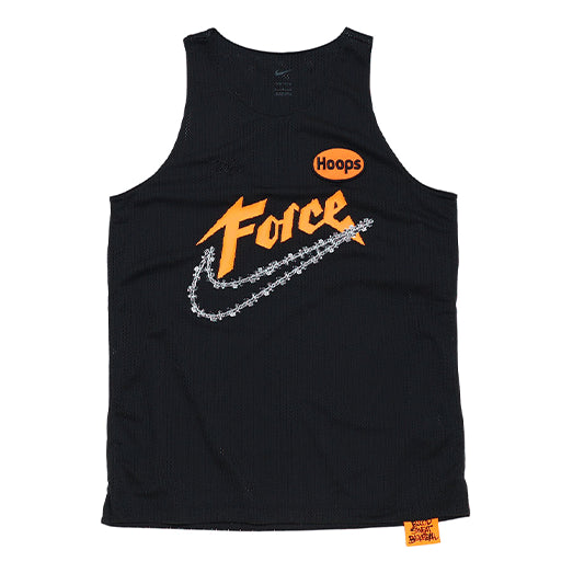 Men's Nike Sports Creative Printing Running Basketball Jersey/Vest Black DH6756-352
