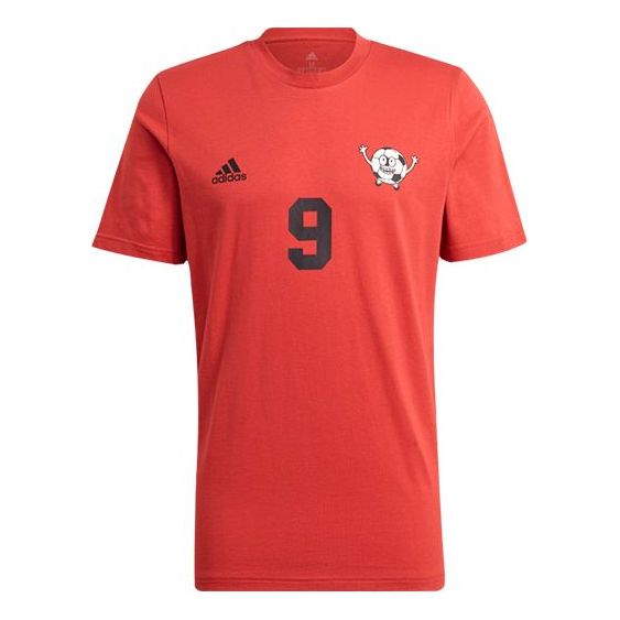 adidas Lil Number T M Soccer/Football Training Sports Printing Short Sleeve Pink Red Fluorescence GN6892
