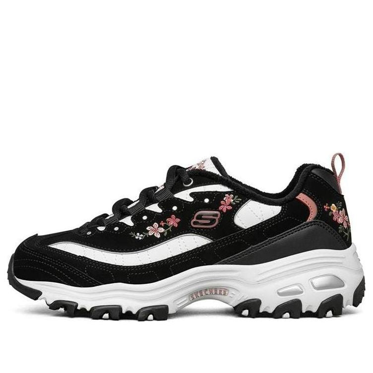 (WMNS) Skechers D'lites 1.0 'Black Floral' 66666325-BLK