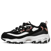 (WMNS) Skechers D'lites 1.0 'Black Floral' 66666325-BLK