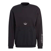 adidas originals Sprt Arc Crew Casual Sports Round Neck Long Sleeves Black GN2464