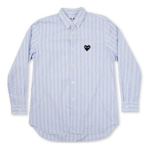 COMME des GARCONS PLAY Black Emblem Striped Button Down 'Light Blue' AZ-B010-051-1