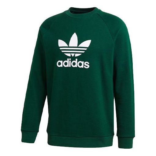 adidas originals Trefoil Crew Casual Sports Round Neck Pullover Green GJ8296