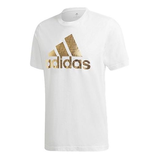 adidas Universal Foil Letter Short-sleeve Tee Men White GE4700