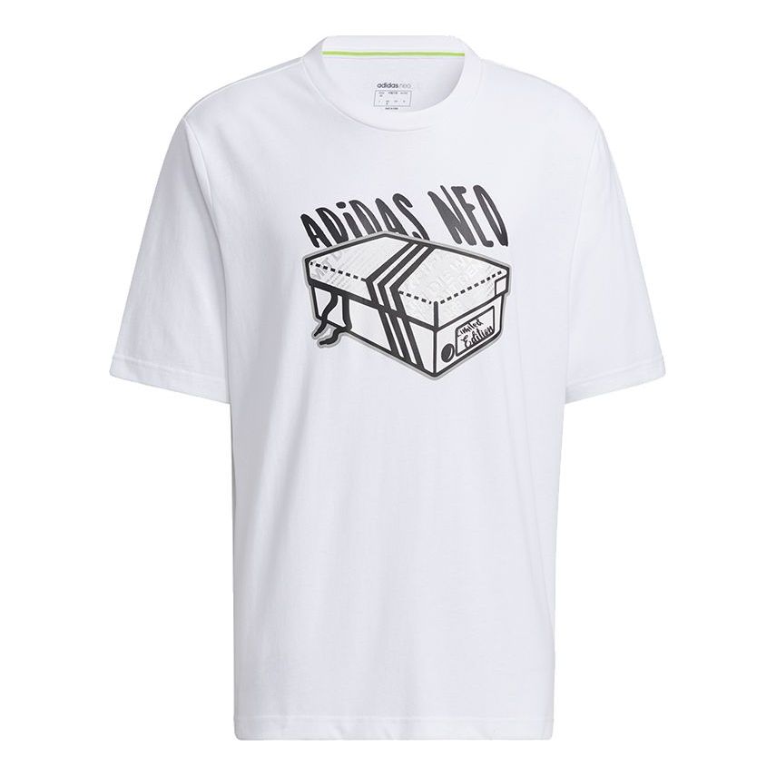 adidas neo M Brlv Tee1 Casual Sports Breathable Short Sleeve White H59446