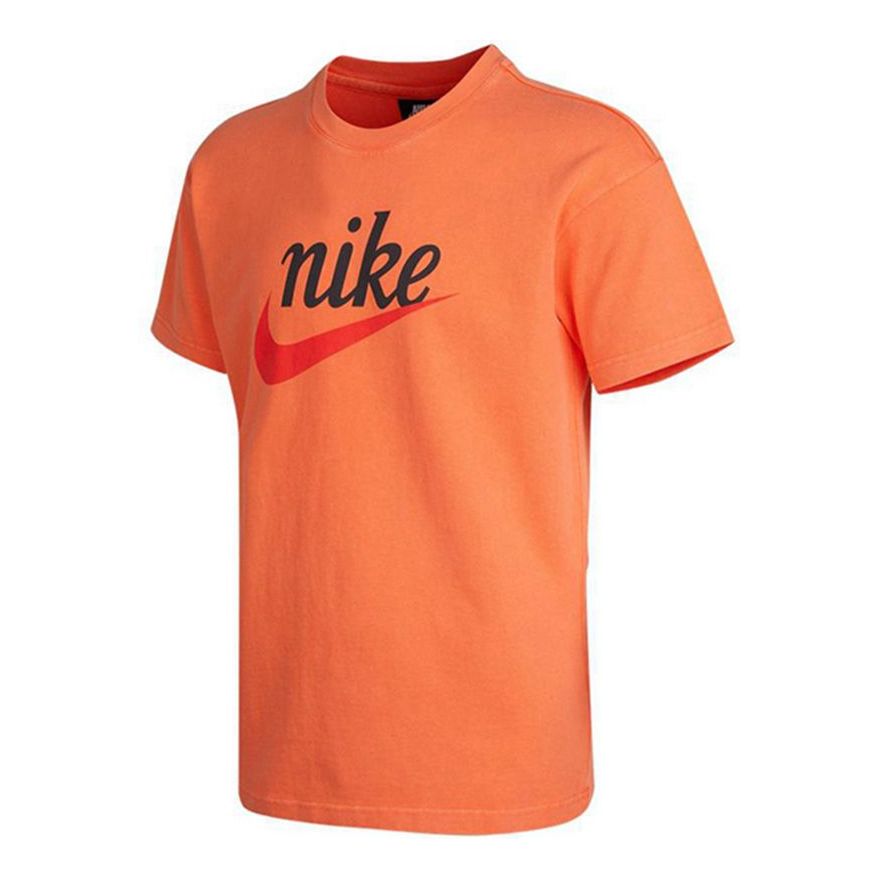 Men's Nike Sportswear Heritage Essentials Logo Printing Knit Sports Short Sleeve Orange T-Shirt DA0034-842