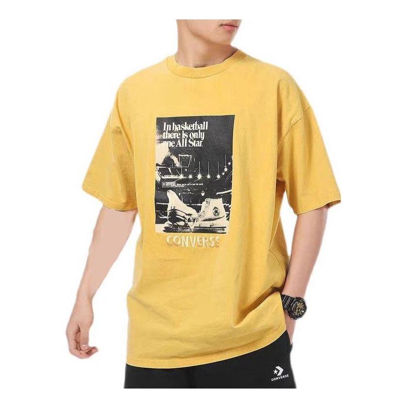 Converse Chuck Taylor Washed Archive Basketball T-Shirt 'Yellow' 10022903-A03