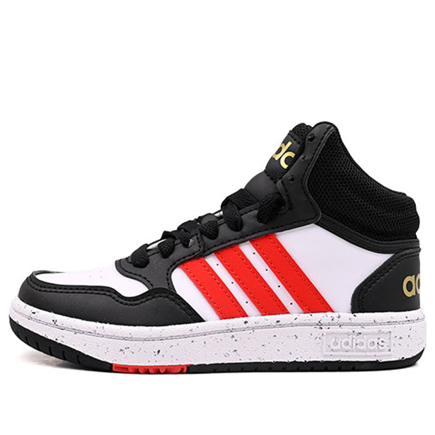 (GS) adidas Hoops Mid 'Black White Vivid Red' HR0227