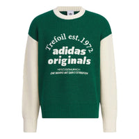 adidas originals Classic Sports Sweater (Gender Neutral) Asia Sizing 'Collegiate Green White' IW6288