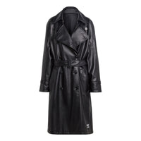 (WMNS) adidas Adicolor Trefoil Faux Leather Trench Coat 'Black' II6083