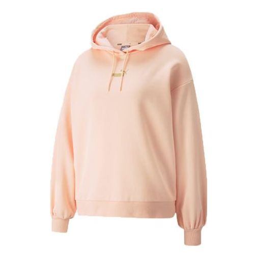 (WMNS) PUMA Winterized Logo Embroidery Knitting Hoodie Pink 848251-27