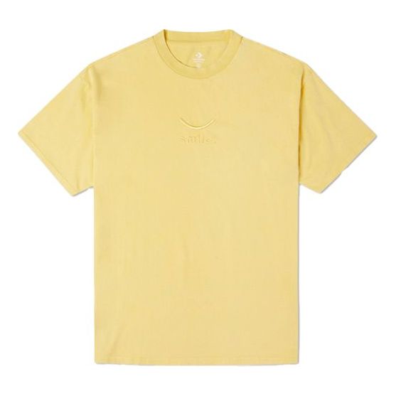 Men's Converse Embroidered Sports Round Neck Short Sleeve Yellow 10020930-A06