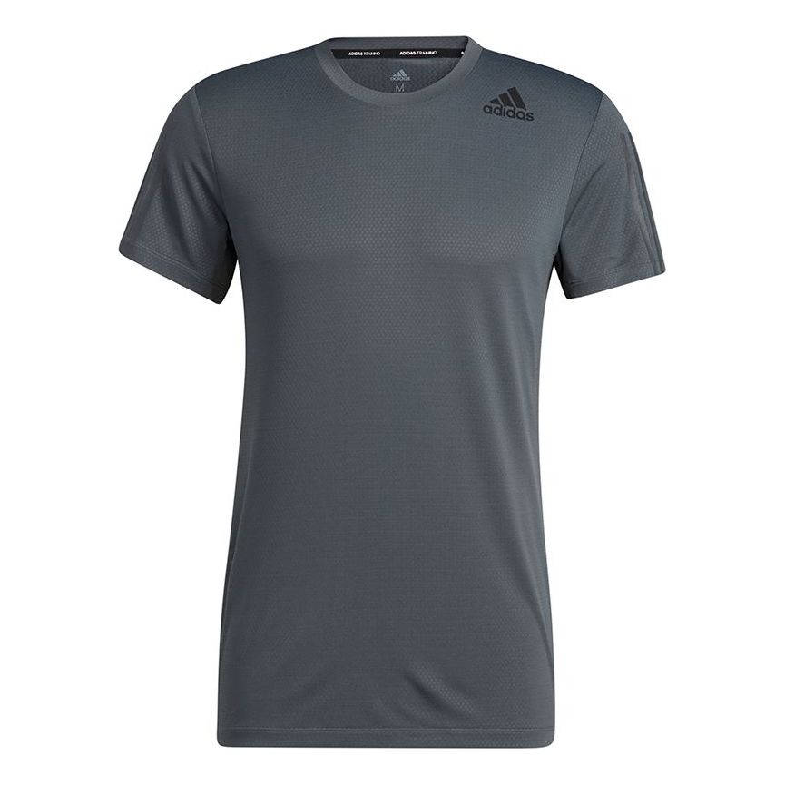 adidas H.RDY 3S Tee Round Neck Logo Sports Short Sleeve Gray HF4216